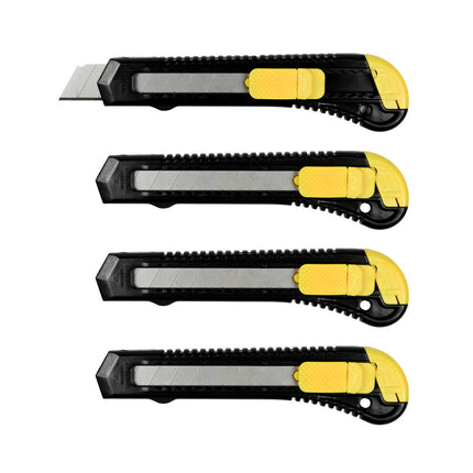 Afbreekmessen Set 18 mm 4 dlg - Voor papier, karton, kunststof snijden