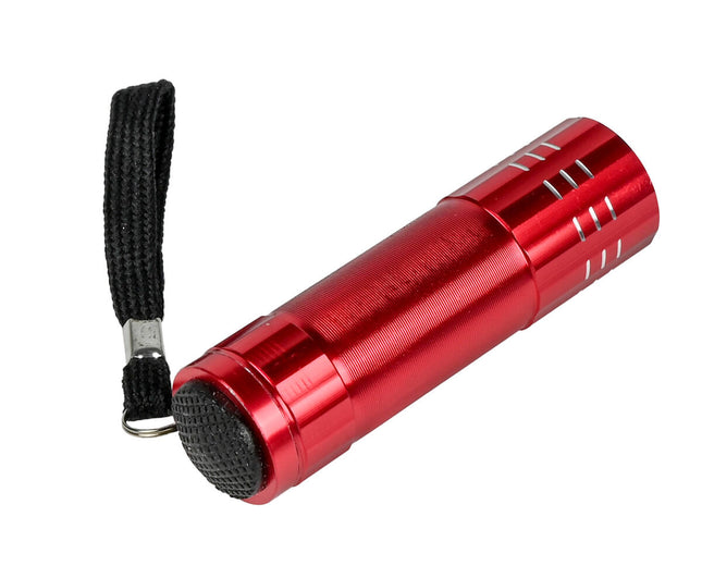 Zaklamp 9 LED, 24g, 2.3x2.3x8cm, 3xAAA, ideaal voor kamperen