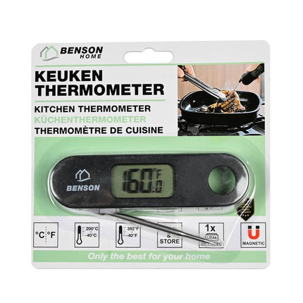 Digitale Keukenthermometer - Inklapbaar, -40 tot 200°C, Magnetisch