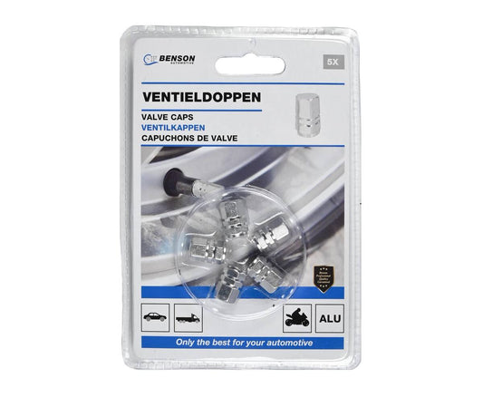 5-delige Aluminium Ventieldoppen, Universeel, Beschermt Bandenventielen