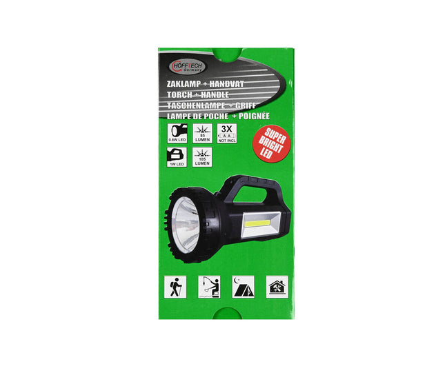 Zaklamp 1W LED + COB, 85-105 Lumen, 4 Modi, Perfect voor Camping