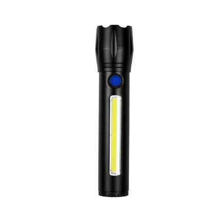 Zaklamp Tactical LED+COB, Oplaadbaar, 141mm, 100/150 lumen, 4u looptijd