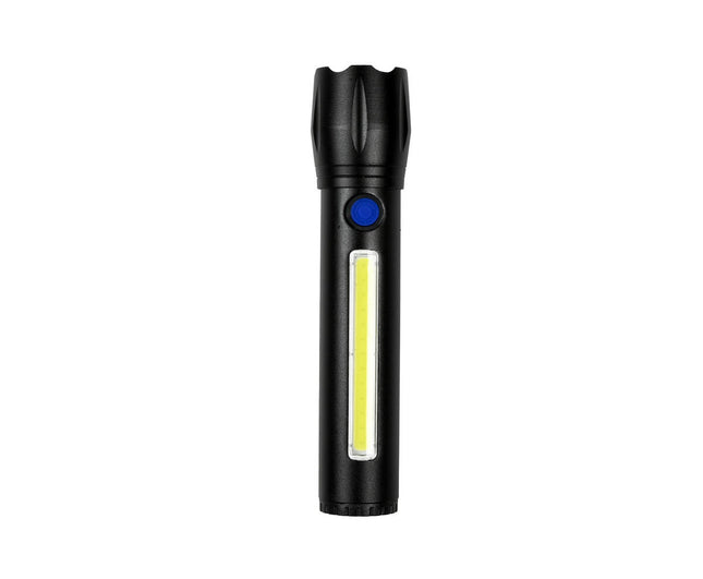 Zaklamp Tactical LED+COB, Oplaadbaar, 141mm, 100/150 lumen, 4u looptijd