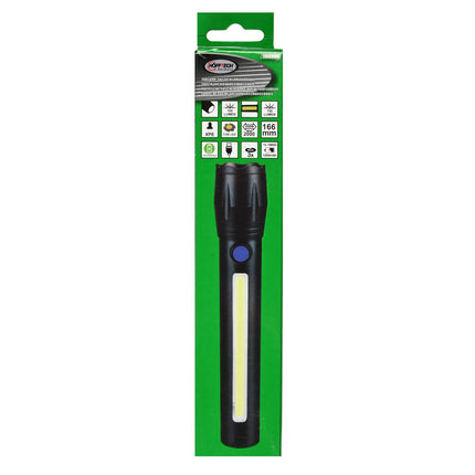 Tactical LED Zaklamp 166mm, 1500m bereik, USB oplaadbaar, 4u licht.