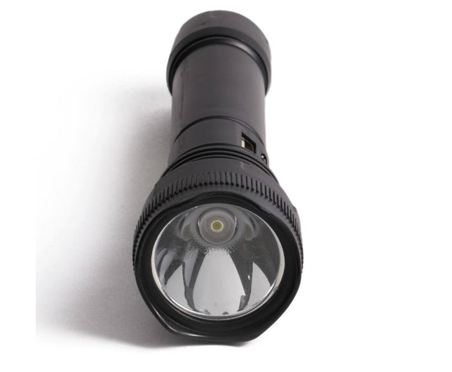 Oplaadbare 1W LED & 3W COB Zaklamp, 162x49mm, USB, Zwart