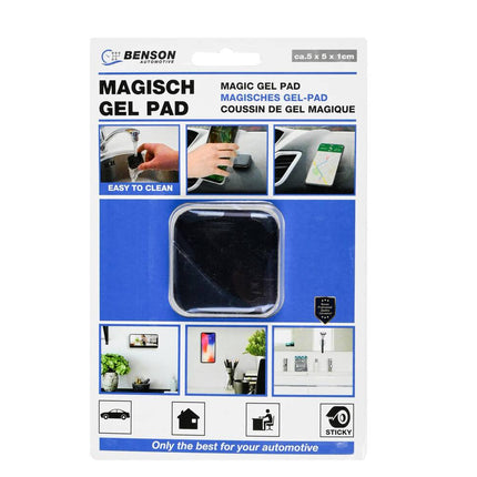 Zwarte Gel Pad Sticker: Telefoonhouder, Antislip, Herbruikbaar Nano-gel.
