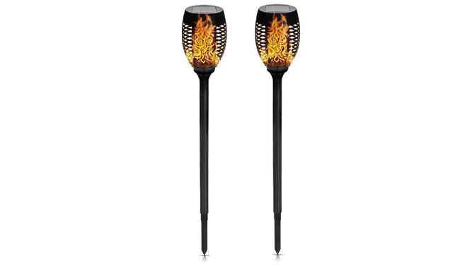 Tuinlamp solar fakkel 74 cm flame effect 2 dlg