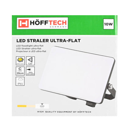 LED Straler UltraFlat 10W, IP65, 6000K, 120° voor Buitenverlichting