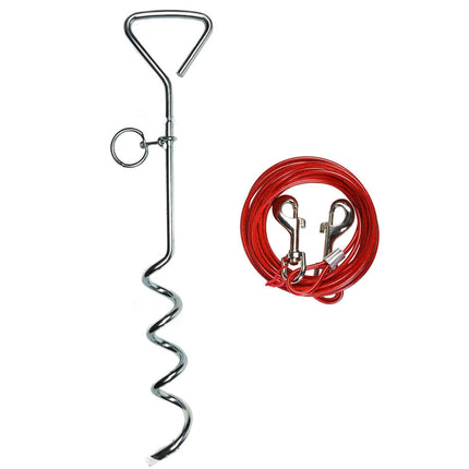 Aanlegspiraal 4m met Kabel voor Veilig Buiten Spelen Huisdieren