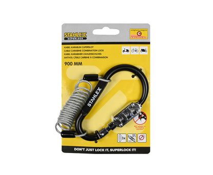 Kabel Karabijn Cijferslot 2.5x900mm, Veilig Fietsen en Bagage