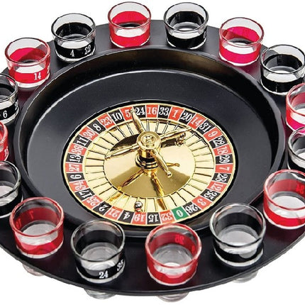 Drankspel roulette shots – Afmeting roulette 30 x 5 x 14,5 cm, 14,5 cm, 4,8 cm