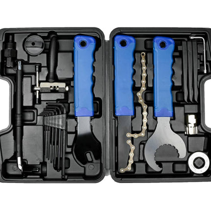 Fietsgereedschapset 21-delig: Inclusief kettingzweep, pedaalspanner.