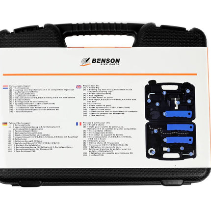 Fietsgereedschapset 21-delig: Inclusief kettingzweep, pedaalspanner.