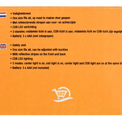 Veiligheidsvest COB LED – Batterij 3 * AAA (niet inbegrepen), Lichtkleur geel
