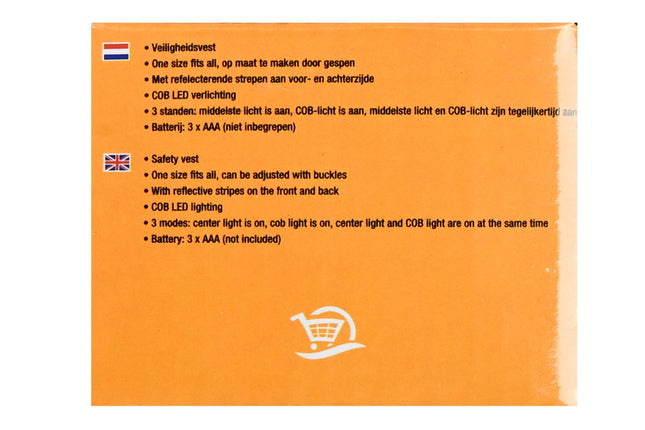 Veiligheidsvest COB LED – Batterij 3 * AAA (niet inbegrepen), Lichtkleur geel