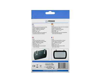 Auto Make-up Spiegel 6 LED, Touch, Compact, Zonneklep Bevestiging