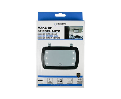 Auto Make-up Spiegel 6 LED, Touch, Compact, Zonneklep Bevestiging