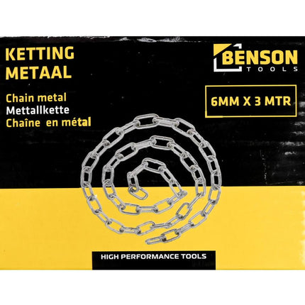 Ketting Metaal 6mm x 3m - Ideaal voor Algemeen Gebruik en Tuinklussen
