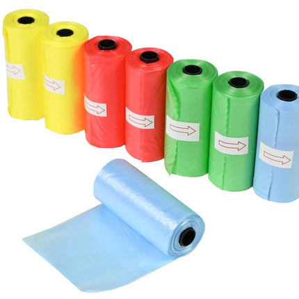 Hondenpoepzakjes 8 x 15 dlg kleur – Afmeting zakje 22.5 x 29.5 cm, Materiaal HDPE