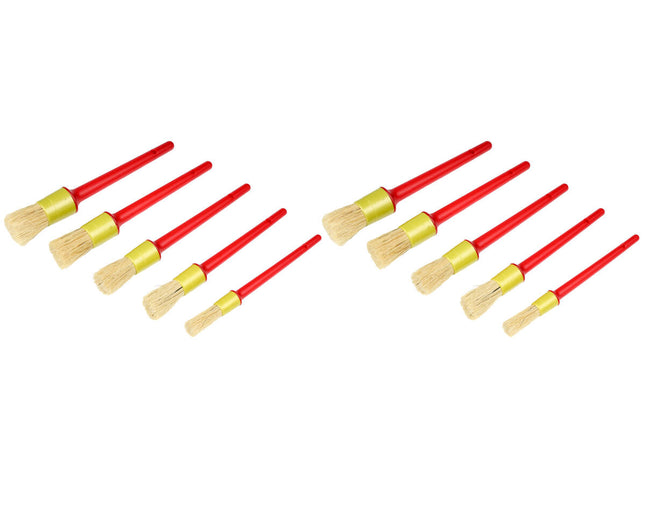 Kwastenset 10-dlg Rond, Synthetisch, Maten 17-31 mm, Voor Waterverf