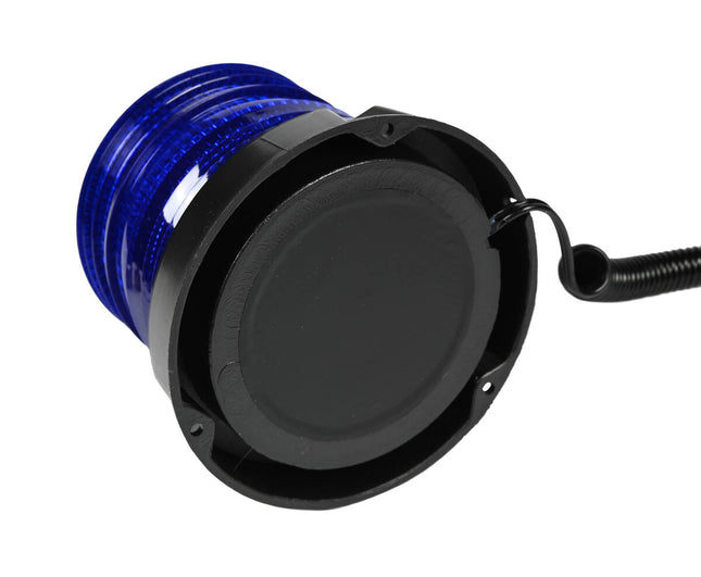 Blauwe LED Zwaailamp 12V, Magnetisch, 30 LEDs, 6W, 123x95x108mm