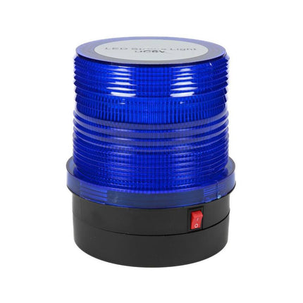 LED Flitslamp Blauw 2.4W, 24 LED's, Strobe, Magnetische Bevestiging