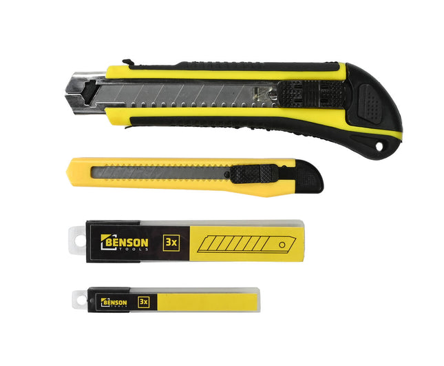 Afbreekmessen Set 9/18mm + 6 Reservemessen voor Snijklussen