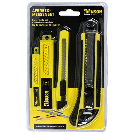 Afbreekmessen Set 9/18mm + 6 Reservemessen voor Snijklussen