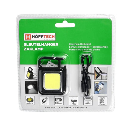 COB Zaklamp Sleutelhanger: Oplaadbaar, USB, 230 Lumen, 4 Modi