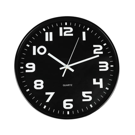 Zwarte Wandklok 30 cm - Modern Design voor Woonkamer & Kantoor