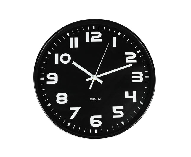 Zwarte Wandklok 30 cm - Modern Design voor Woonkamer & Kantoor