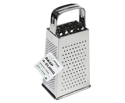 RVS Rasp 4-zijdig, 18 cm - Snij en Rasp Groenten & Kaas Simpel