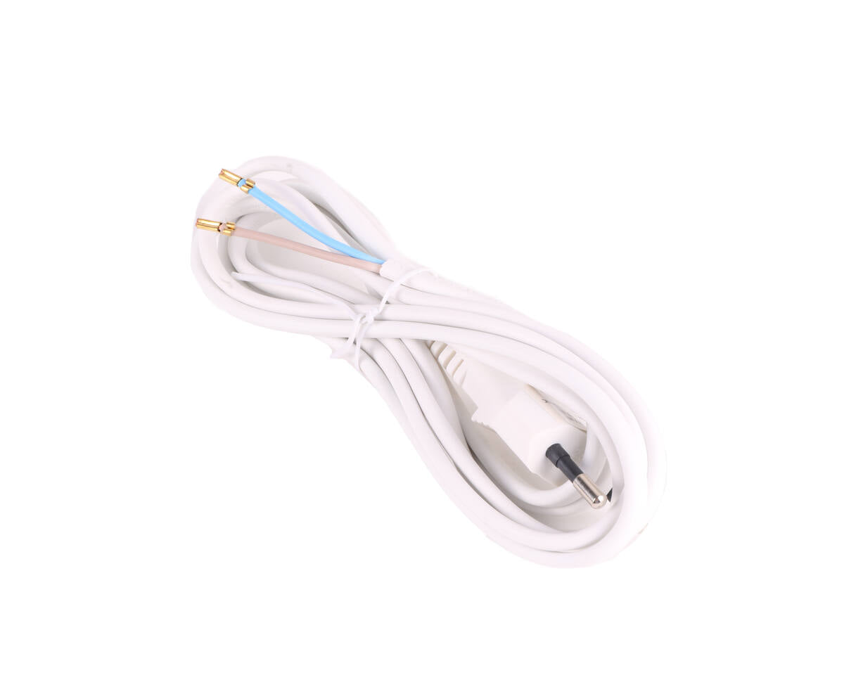 Aansluitsnoer 2m Eurostekker Wit, 2x0.75mm², voor lampen/elektronica