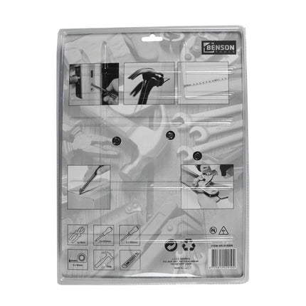 Gereedschapsset 6-delig: Tang, meetlint, schroevendraaiers, hamer, mes.