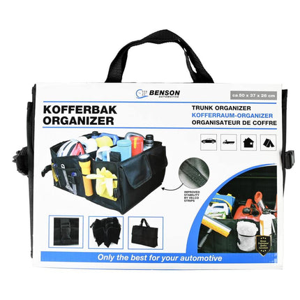 Opvouwbare Kofferbak Organizer met 2 Vakken en Waterdichte Bescherming