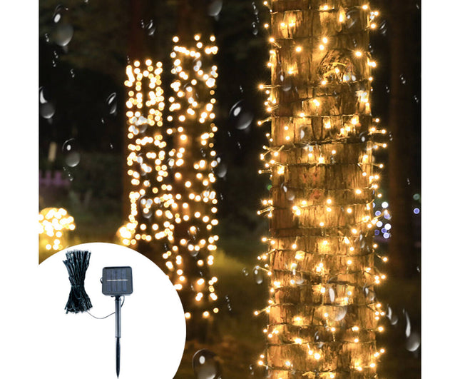 Solar Lichtsnoer 100 LED 12m IP44: Buitenverlichting op Zonne-energie