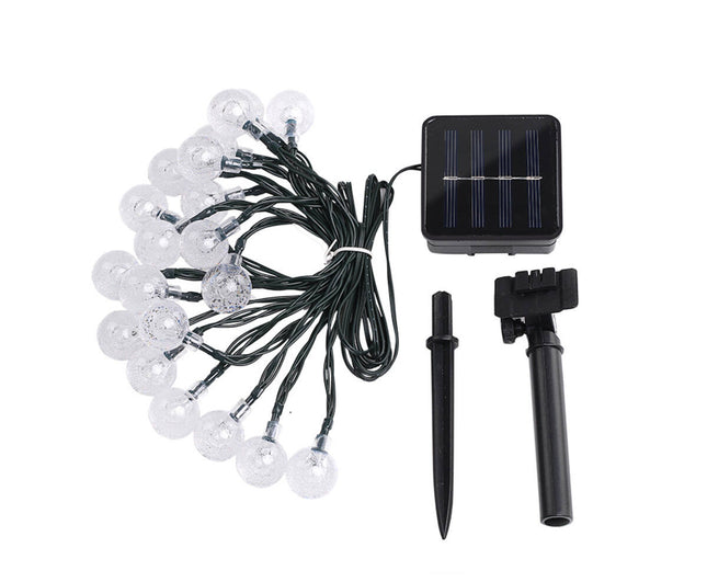 Solar Lichtsnoer 20 LED Wit, 5m, 8 Modus, IP44, Tuin/Balkon Decoratie