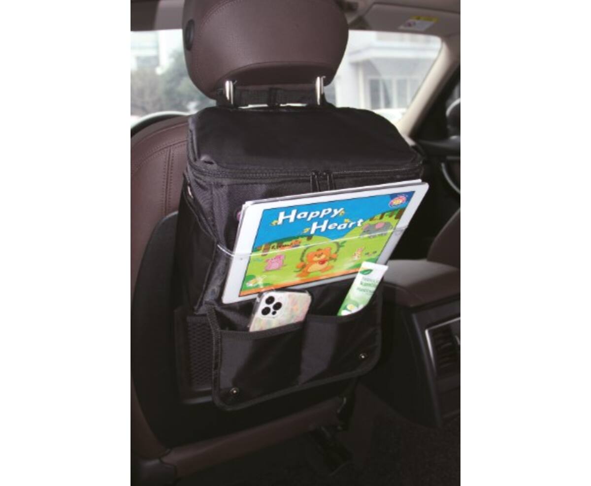 Autostoel Organizer met Koeltas, 4 Vakken, 29x26x11cm, Afneembare Tas