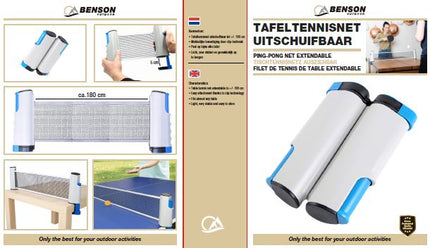 Tafeltennisnet uitschuifbaar – 180 cm