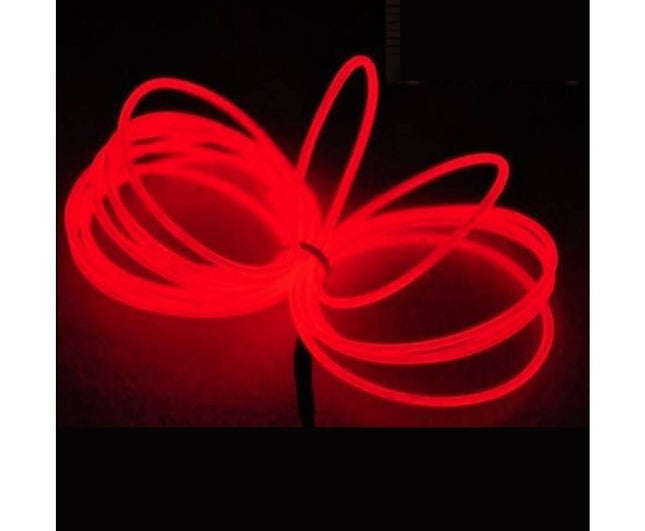 Rode Flexibele Neon Draad 3m, 3 Lichtmodi, AA Batterij Aangedreven
