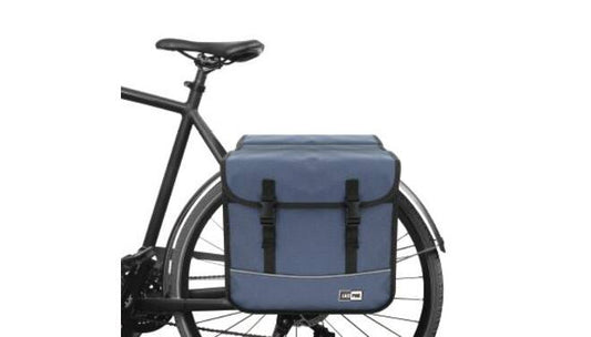 Fietstas dubbel 35 ltr canvas blauw