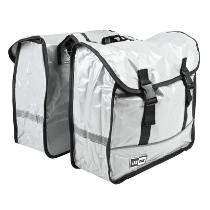 Fietstas Dubbel 35L Nardo Grijs, Kliksluiting, Kinderzitje, Waterafstotend