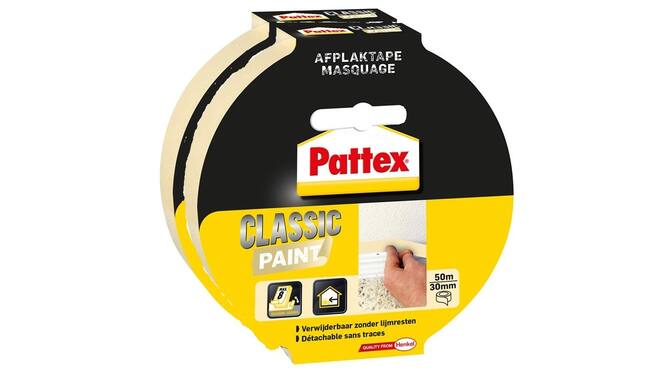 Pattex afplaktape classic paint 30 mm x 50 mtr 2 dlg