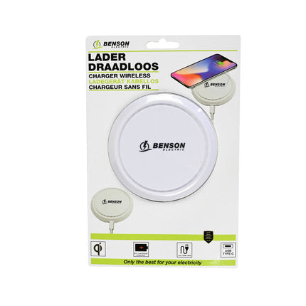 Draadloze Qi-lader Ø10,5 cm, 5W-10W, incl. USB-kabel 75 cm