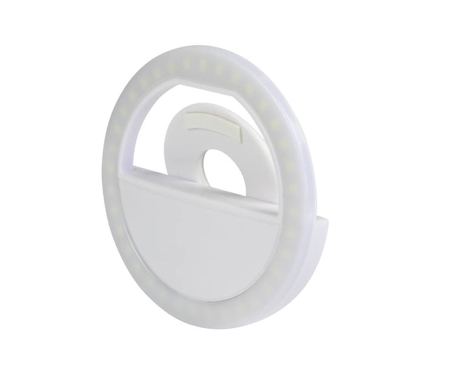 LED Selfie Ringlicht Clip, 36 LED's, 3 Lichtstanden, Voor Smartphones