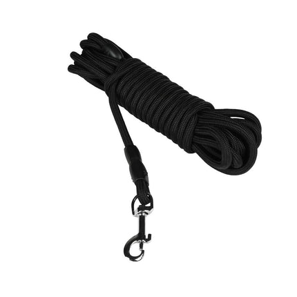 Zoeklijn Hond 5m Zwart, Nylon, Metaal, Voor Wandelen & Training