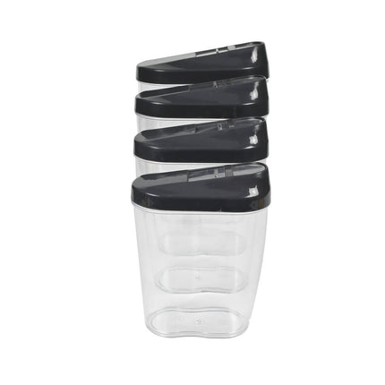 4-delige Voorraadpotten Set: BPA-vrij, 1.25L tot 0.50L, luchtdicht.