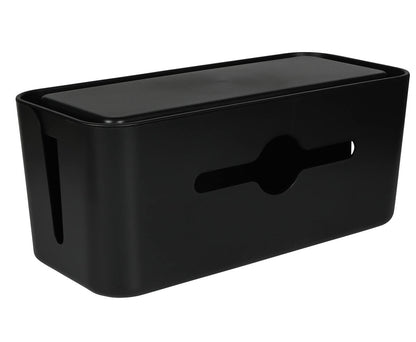 Zwarte Kabelbox 31x13.5x13 cm met Deksel voor Kabelbeheer en Veiligheid