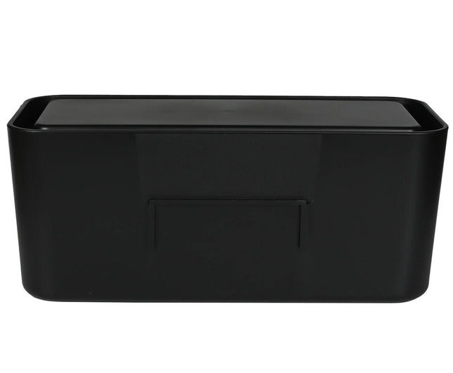 Zwarte Kabelbox 31x13.5x13 cm met Deksel voor Kabelbeheer en Veiligheid