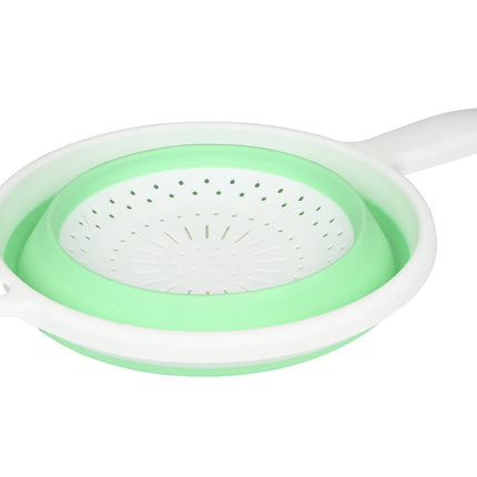 Opvouwbaar Vergiet 22cm Groen, Hittebestendig tot 140°C, Handvat